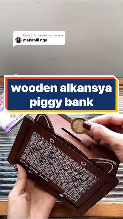 (piggy bank counting unit) aquaint wooden piggy bank cat ear na hugis #piggybank #alkansya #woodenpiggybank #woodenalkansya