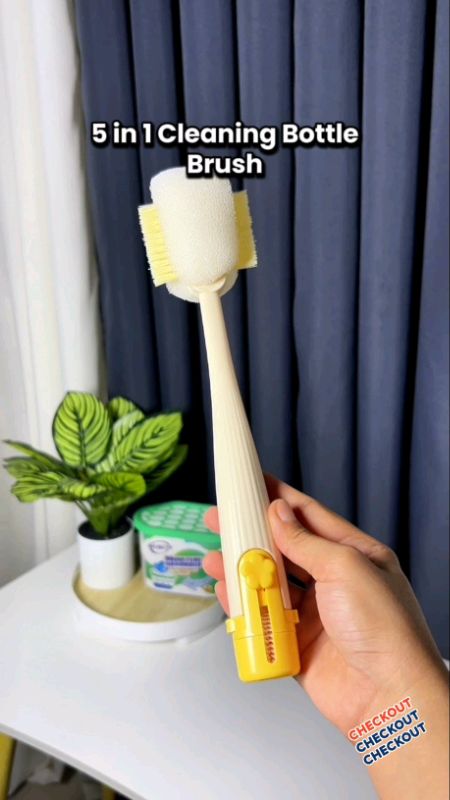 #HugotSaShopee #MasMuraSaShopee #heart2heartvids 5in1 Bottle Cleaner Brush Set Tumbler Straw Cleaning Brush Multi-Functional Cleanser for Baby Bottle