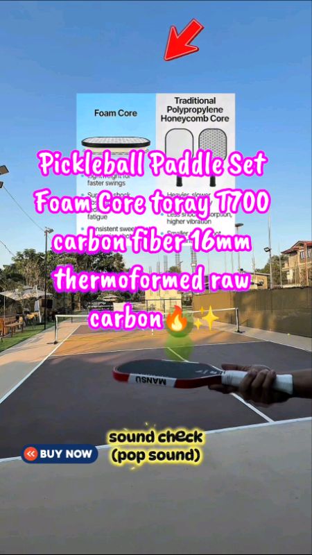 Pickleball Paddle Set Foam Core toray T700 carbon fiber 16mm thermoformed raw carbon🔥✨#paddle #MasMuraSaShopee #FreeCoinsInShopeeVideo #NEW #trend