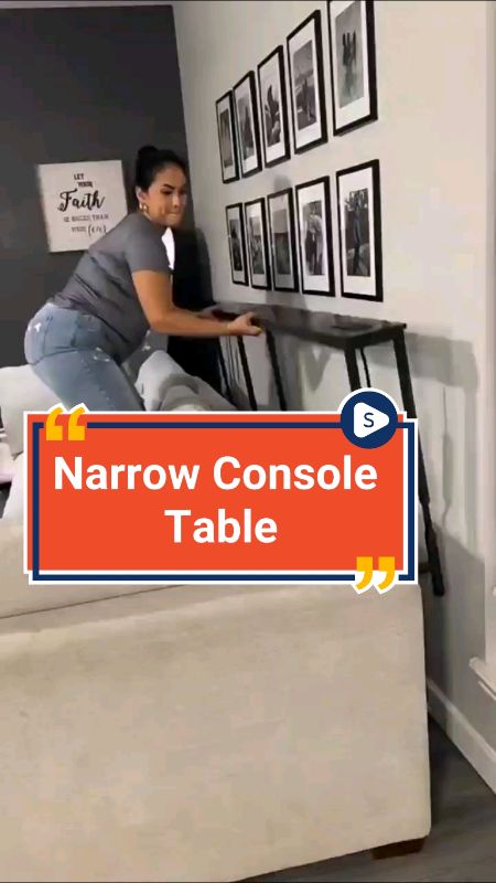 Black Console Table Side Table Balcony Table Super Narrow Double Desk Sofa Side Table 100/120 #MasMuraSaShopee #FreeCoinsInShopeeVideo #budolfinds