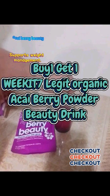 Buy1 Get 1 WEEKIT7 Legit organic Acai Berry Powder Beauty Drink #FreeCoinsInShopeeVideo  #HugotSaShopee #MasMuraSaShopee #ShopeePHPaydaySale