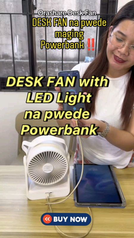Portable Orashare DESK FAN with LED Light✅ Pwede na din magcharge dito #orashare #deskfan #ledlight #fyp #musthave #shopeefinds