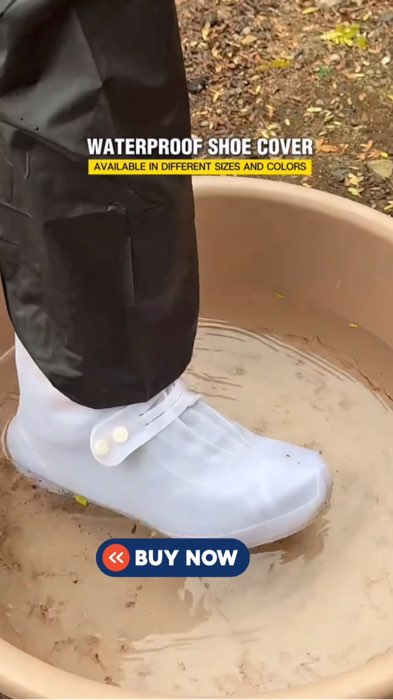 Thickened Waterproof Rain Boots Anti -Slip And Wear -Resistant Zipper Shoe Cover For Men And Women#fyp #shopeefinds #shoecover #rainboots