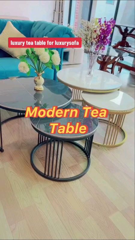 Modern Tea Table Round Combination Wood Coffee Table Living Room #trending #viral #MasMuraSaShopee #highquality #fyp #coffeetable #aesthetic #teatable
