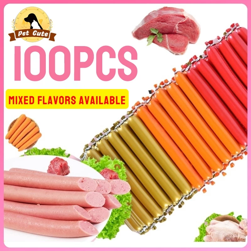 100/50/30Pcs Dog Sausage Dog Treats Dog Food Pet Sausage Treats Pet Dog Snack