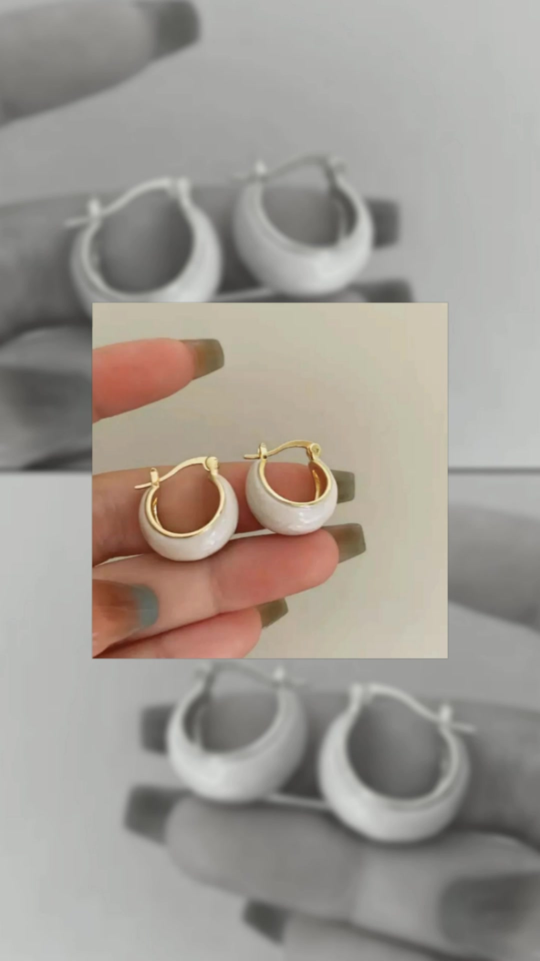 Milky White Glaze Boat-Shaped Earrings - French Vintage Minimalist Jewelry for Women #earrings #fyp #MasMuraSaShopee