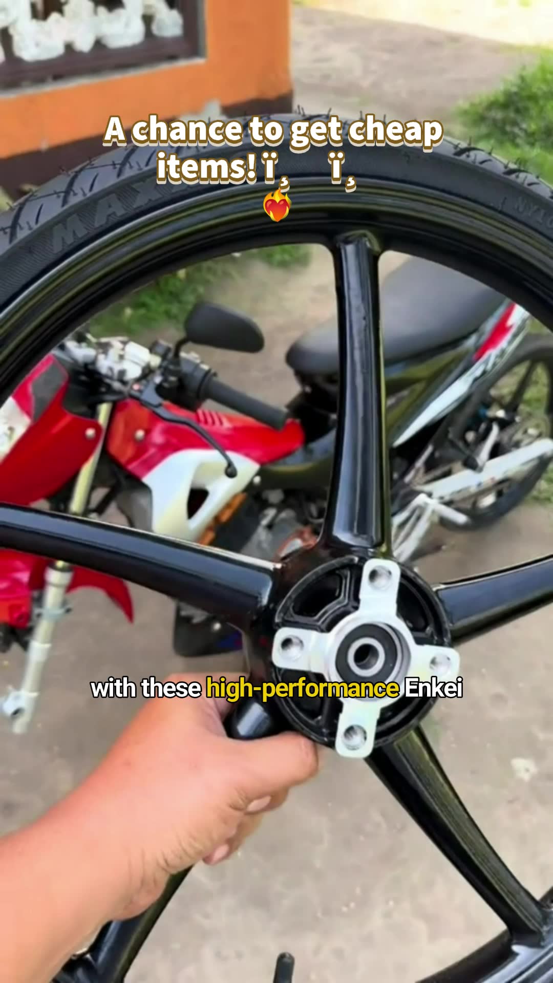 Enkei Mags 5 Spoke 522 Mags For Honda Wave 110 RS125 Fi XRM 125 1.4x1.4x17 Front Disc Rear Drum #enkei #mags #wave #rs125 #xrm125 #MasMuraSaShopee