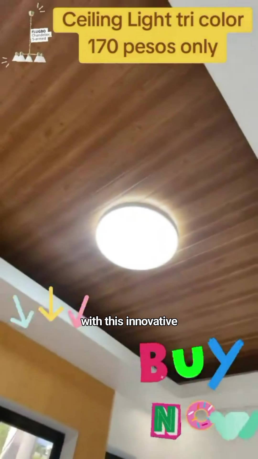 Tricolor LED Ceiling light Outdoor waterproofing Panel lights Slim balcony light ceiling lamp #ceilinglight #tricolor #LED #MasMuraSaShopee