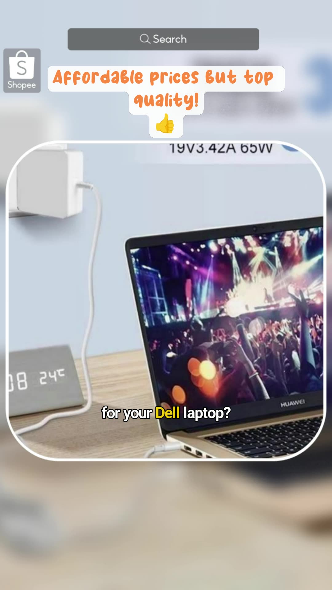 65W USB C Power Adapter COD For Dell XPS13 9360 Latitude 7400 7490 Inspiron 14 5480 Vostro Notebook #addtocartna #MasMuraSaShopee #buyna #fyp