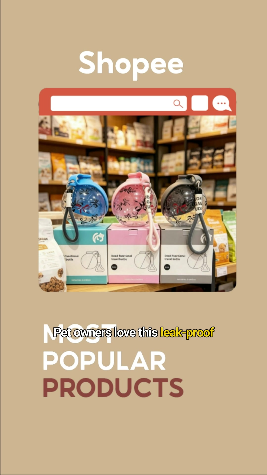 Portable Dog Water Bottle #dogwaterbottle #petwaterbottle #waterbottle #petneeds #dogneeds #MasMuraSaShopee #FreeCoinsInShopeeVideo
